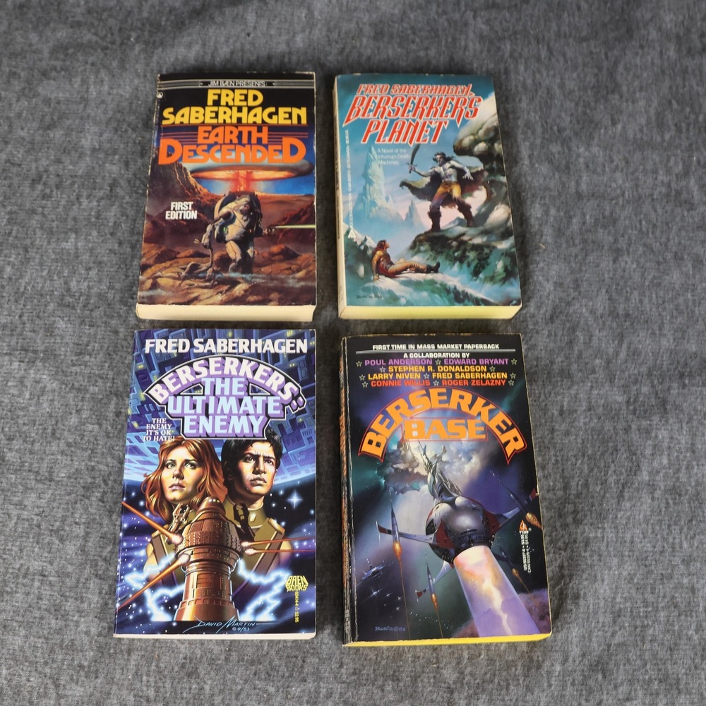 Vintage Berserker Series 4 PB Book Lot Saberhagen Niven Sci-Fi Multicolor USA